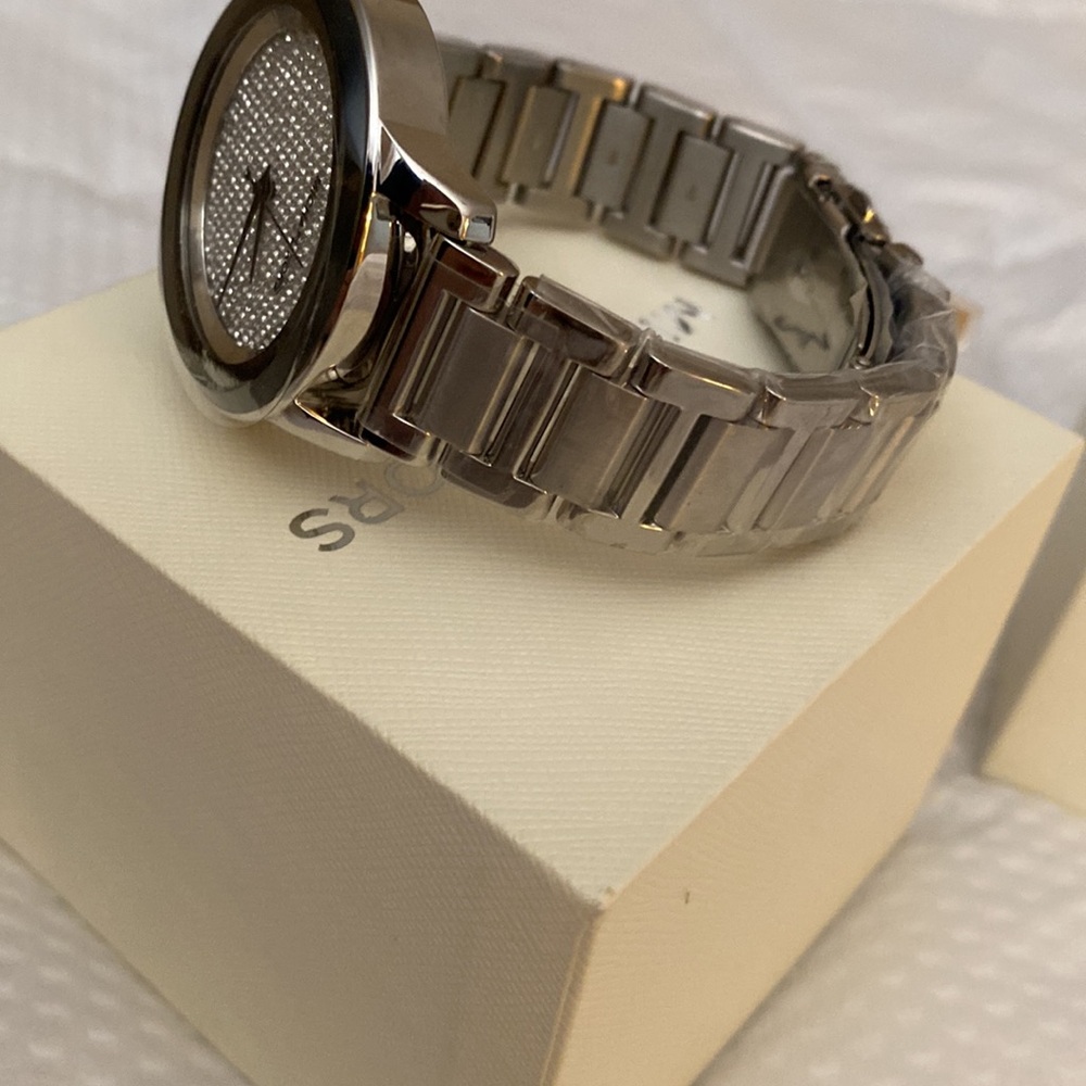 Michael Kors Silver Watch with Crystal Dial - Picture 4 of 7